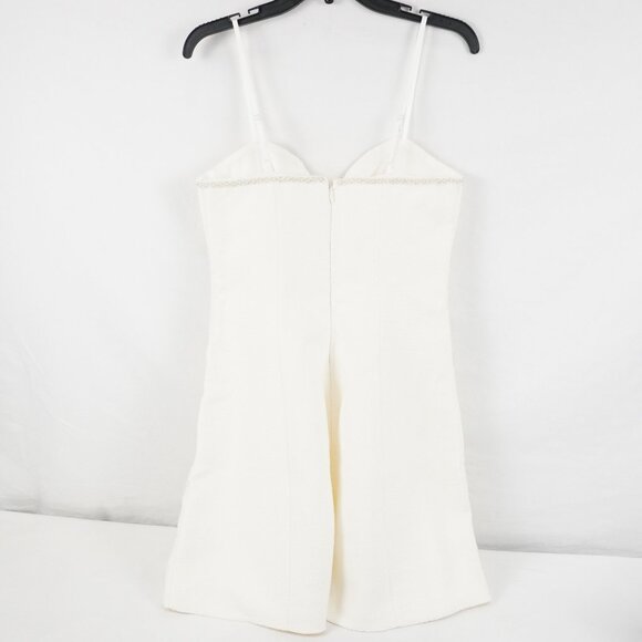 Abercrombie & Fitch Faux Pearl Trim Mini Dress in White Size Medium Tall - NWT - Picture 3 of 9